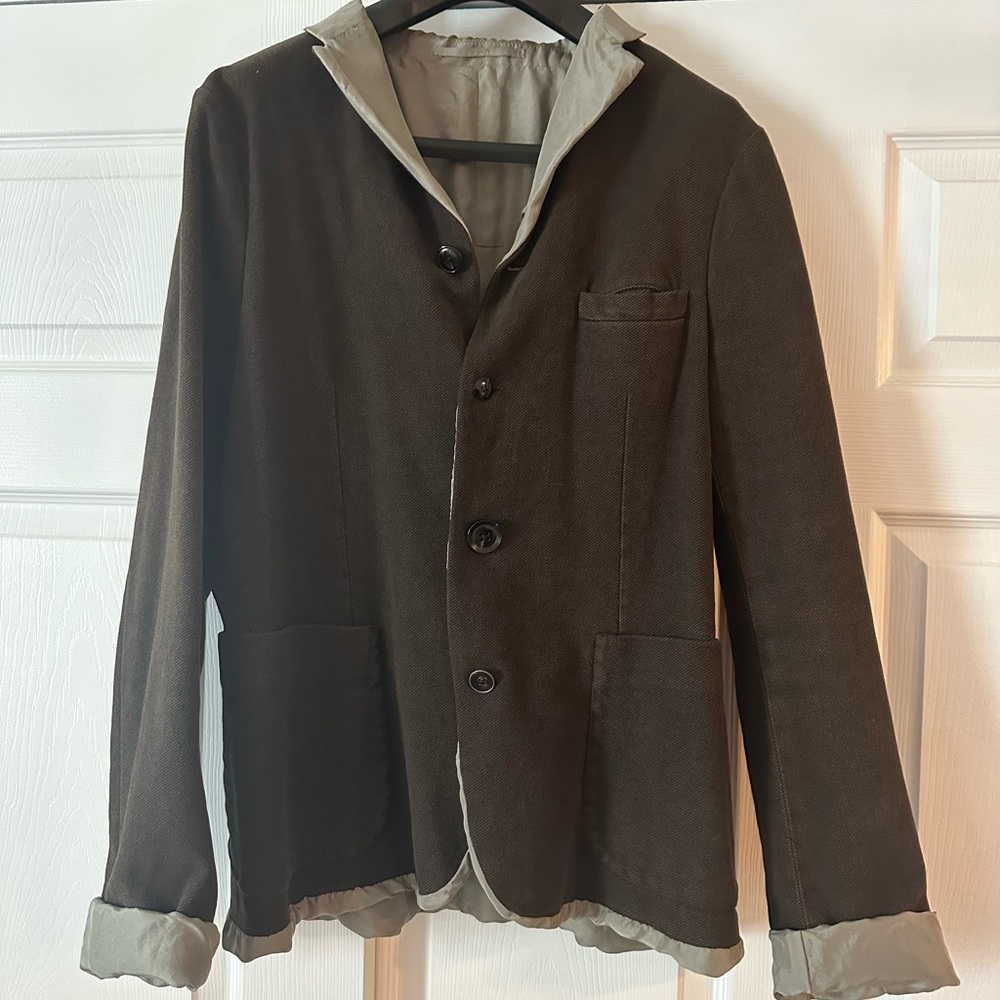 Men's Kolor Boglioli Cashmere & Silk Lined Brown Shirt Jacket - Mens Small
